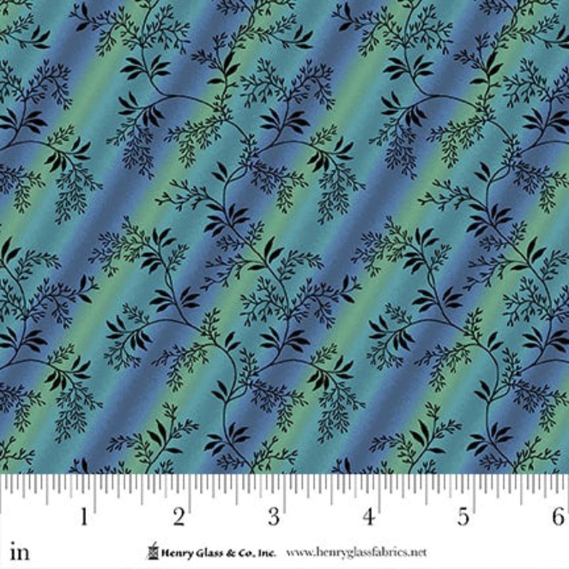 Henry Glass & Co. Philomena 3474 17 Teal/Blue Ombre Diagonal By The Yard