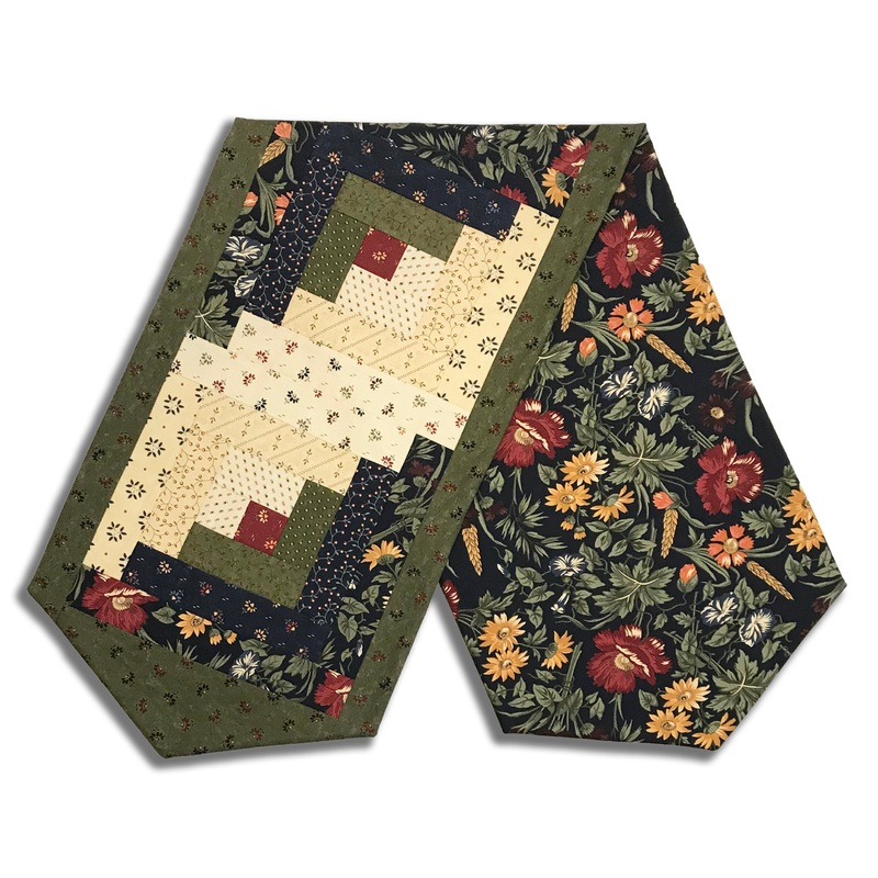Moda Kansas Troubles Moda Pre-cut Log Cabin Table Runner Kit – Wheatland – Navy & Beige