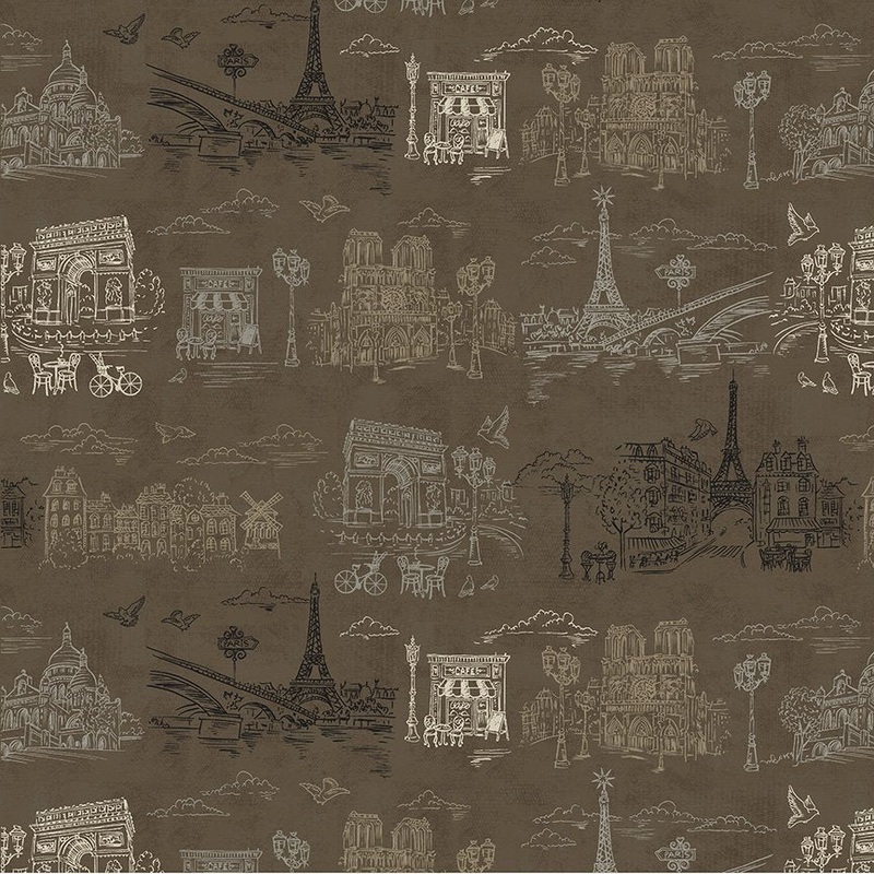 Windham J’aime Paris 53920 4 Chocolat – Paris Toile By The Yard