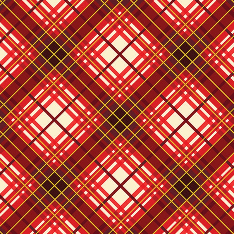 Benartex Metallic – Christmas Musical 14030M 10 Holiday Plaid Red 3.375 YARDS