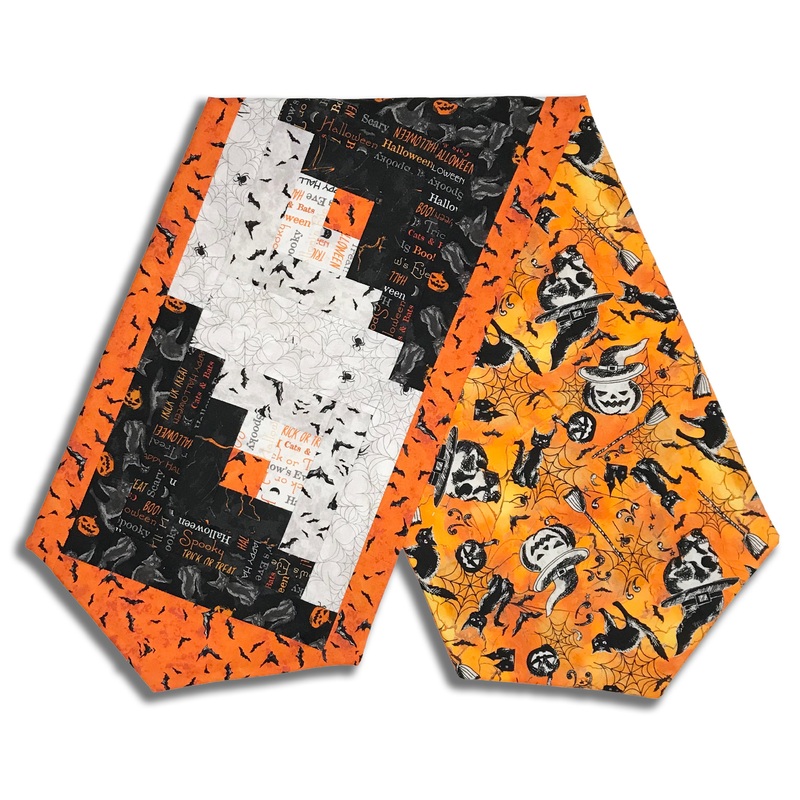 Windham Pre-Cut Log Cabin Table Runner Kit – Hallow’s Eve – Black