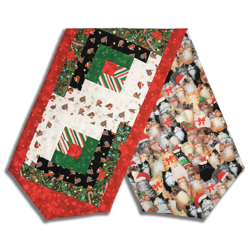 Windham Pre-Cut Log Cabin Table Runner Kit – Meowy Christmas