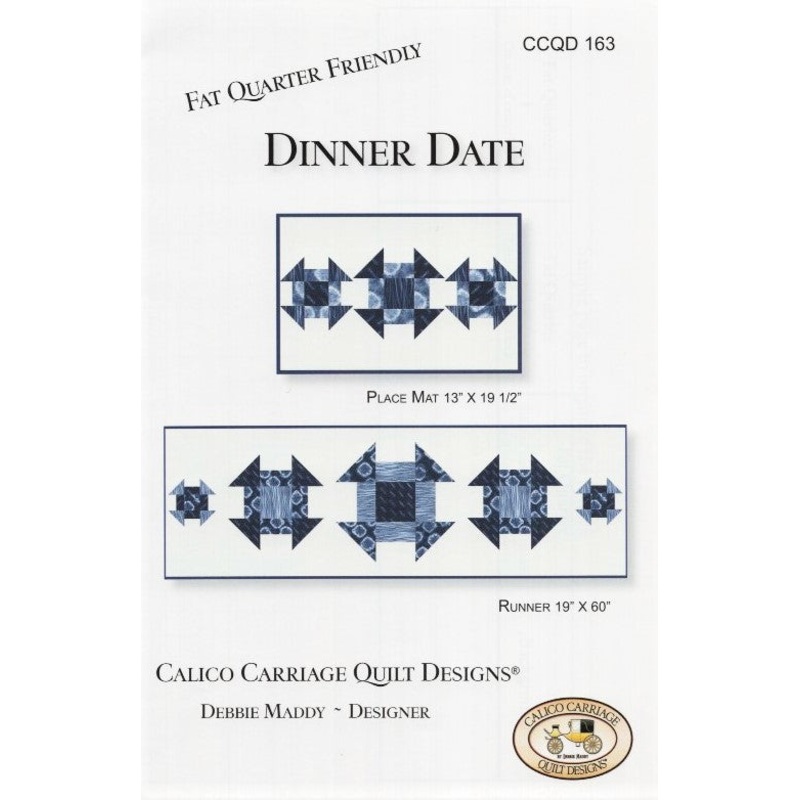 DINNER DATE – Calico Carriage Quilt Designs Pattern CCQD163 DIGITAL DOWNLOAD