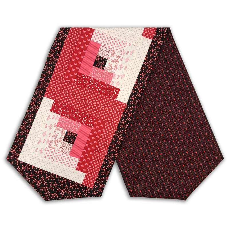 Andover Pre-Cut Log Cabin Table Runner Kit – Be Mine – Sweetheart