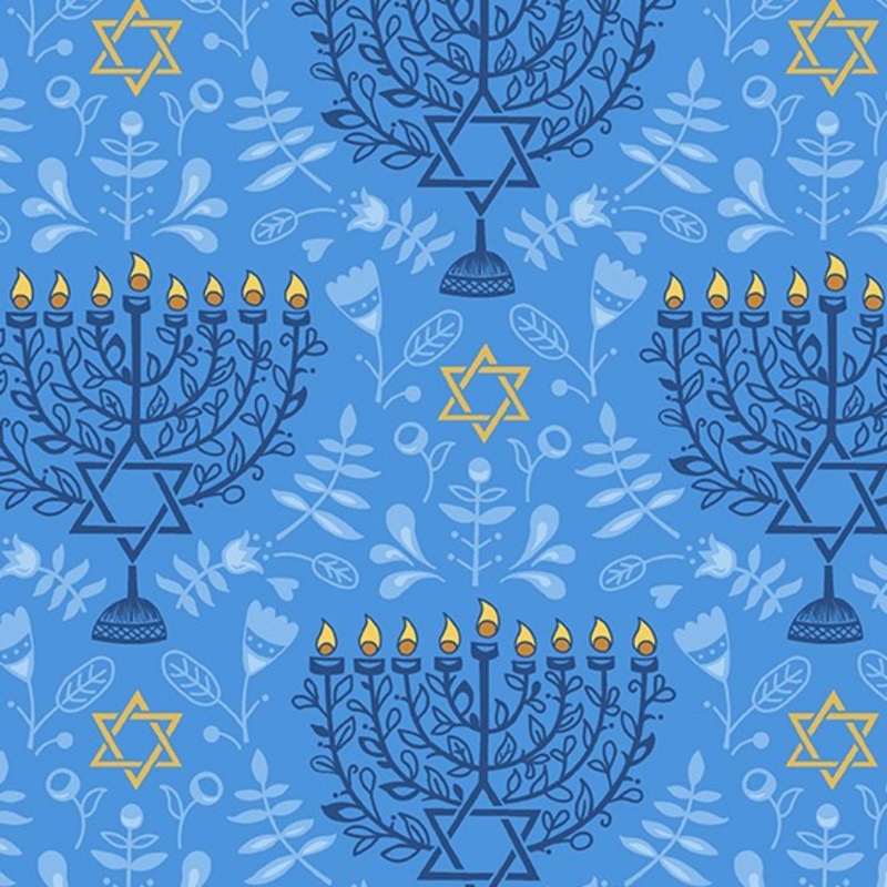 Andover Metallic Festival of Lights 203 MB1 Blue Menorah By The Yard