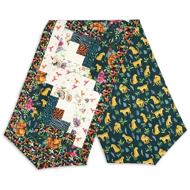 Makower Pre-Cut Log Cabin Table Runner Kit – Jewel Tones