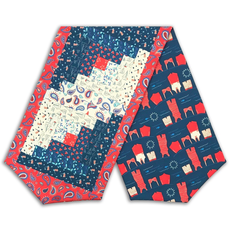 Riley Blake Pre-Cut Log Cabin Table Runner Kit – Red White & Bang!