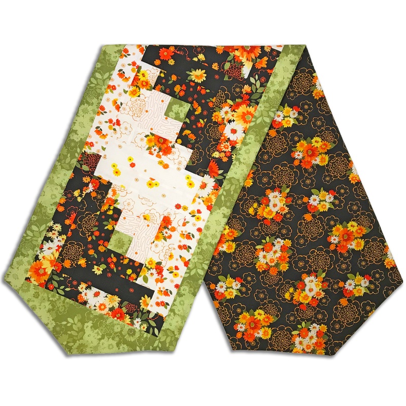 Kaufman Pre-Cut Log Cabin Table Runner Kit – Flowerhouse: Cascading Flowers