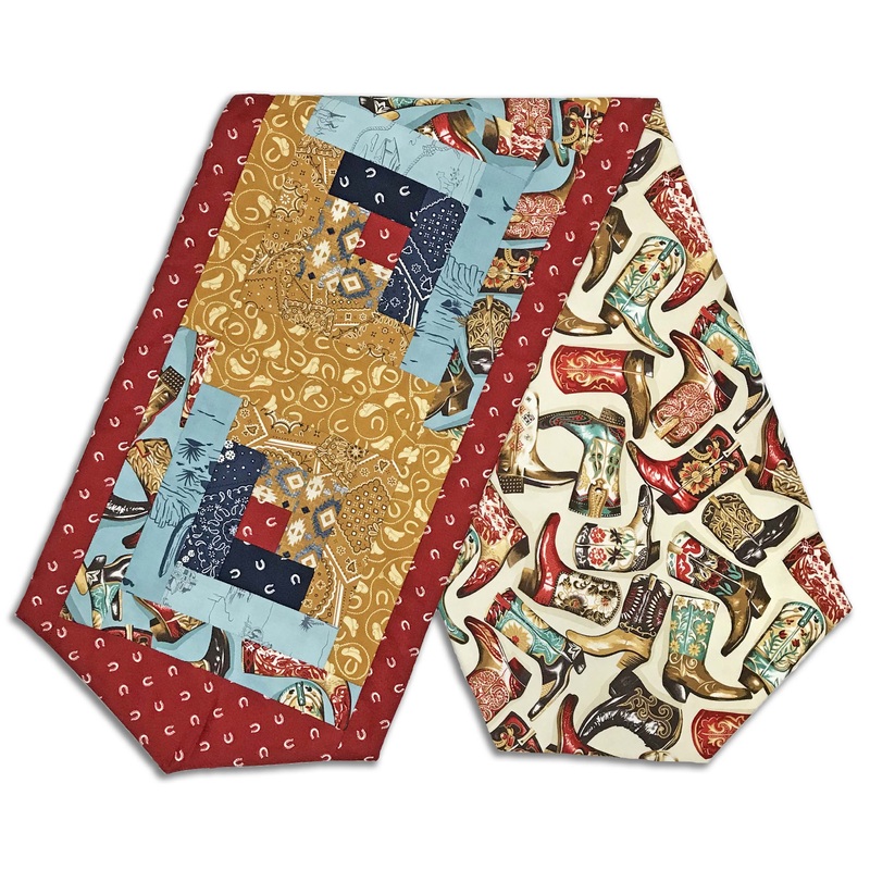 Moda Pre-cut Log Cabin Table Runner Kit – Saddle Ranch – BOOTS