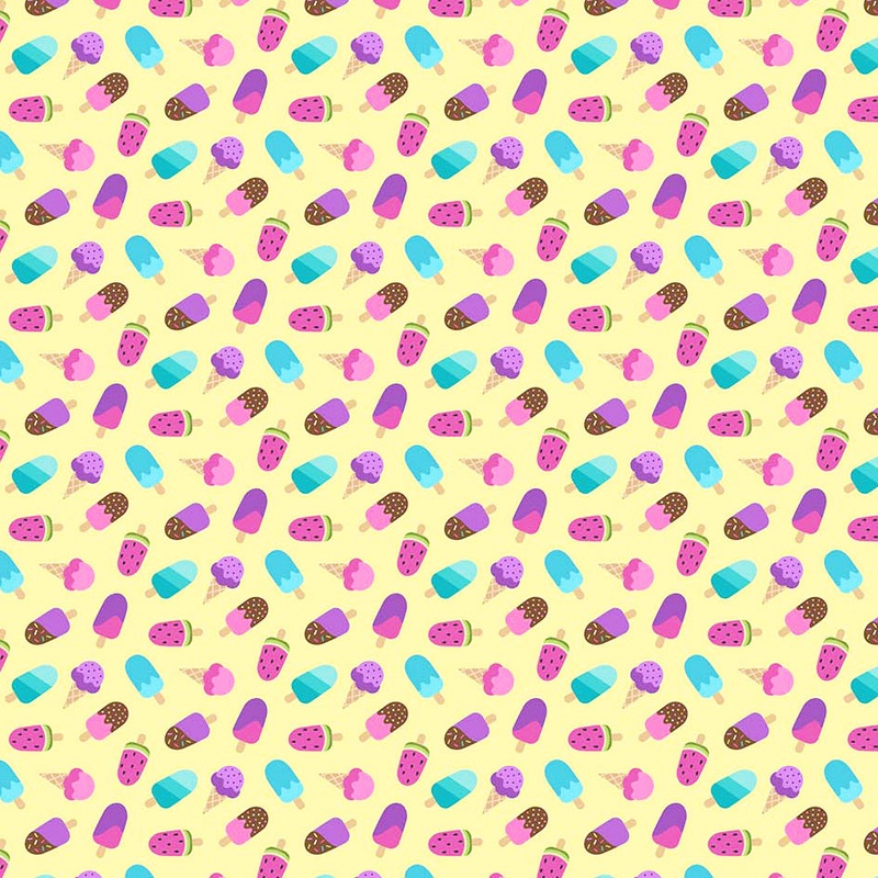 Northcott Dreamland 24315 52 Yellow Multi Ice Cream 1.375 YARDS