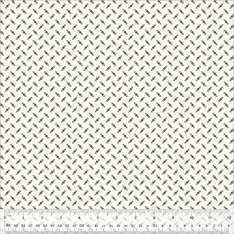Windham Jasper Blue 54370 1 Ivory Fleurette 1.875 YARDS