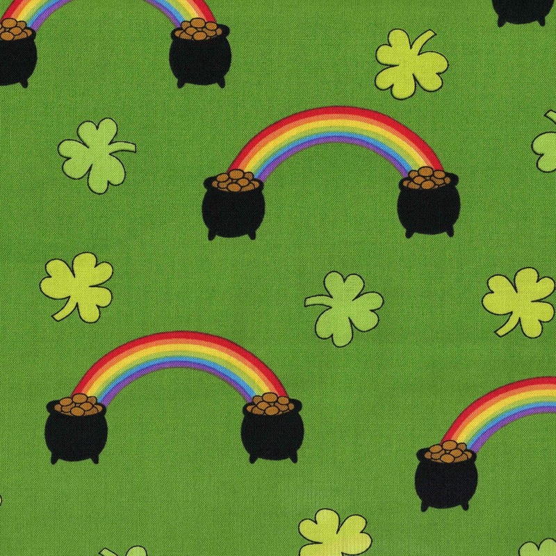 Andover Three’s A Charm 476 G Green Pot o’ Gold By The Yard