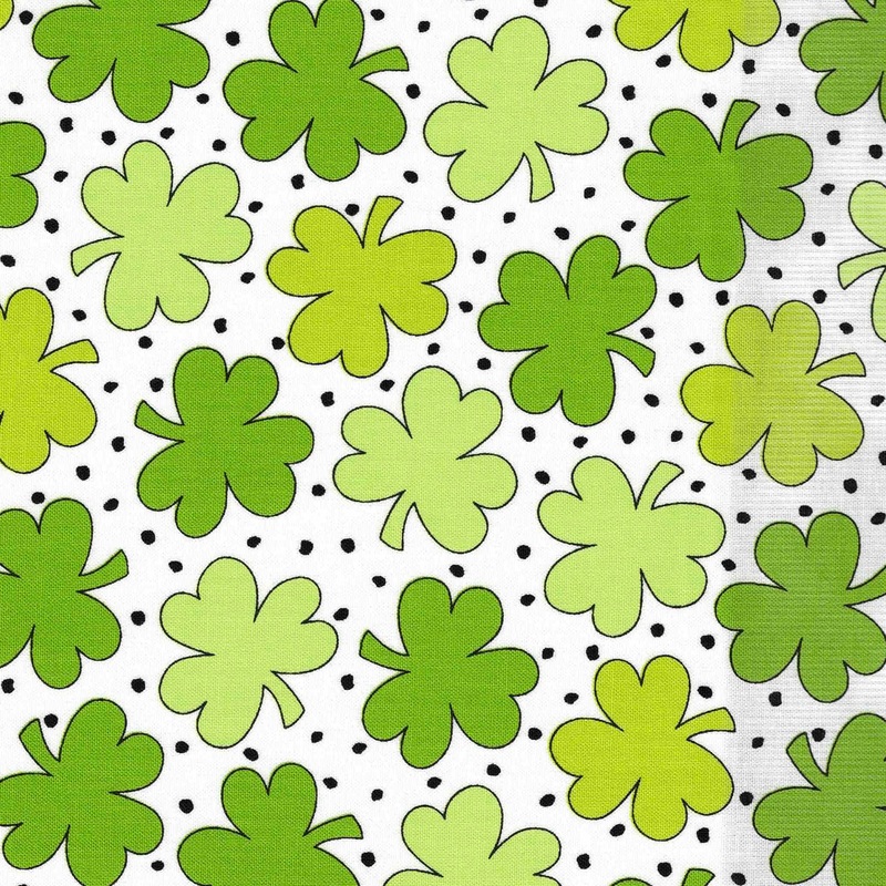 Andover Three’s A Charm 477 L White Shamrocks By The Yard