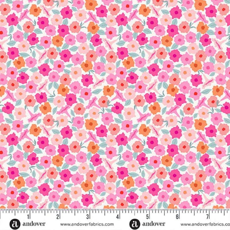 Andover Memories Unfold 1428 ET Teal Floret By The Yard