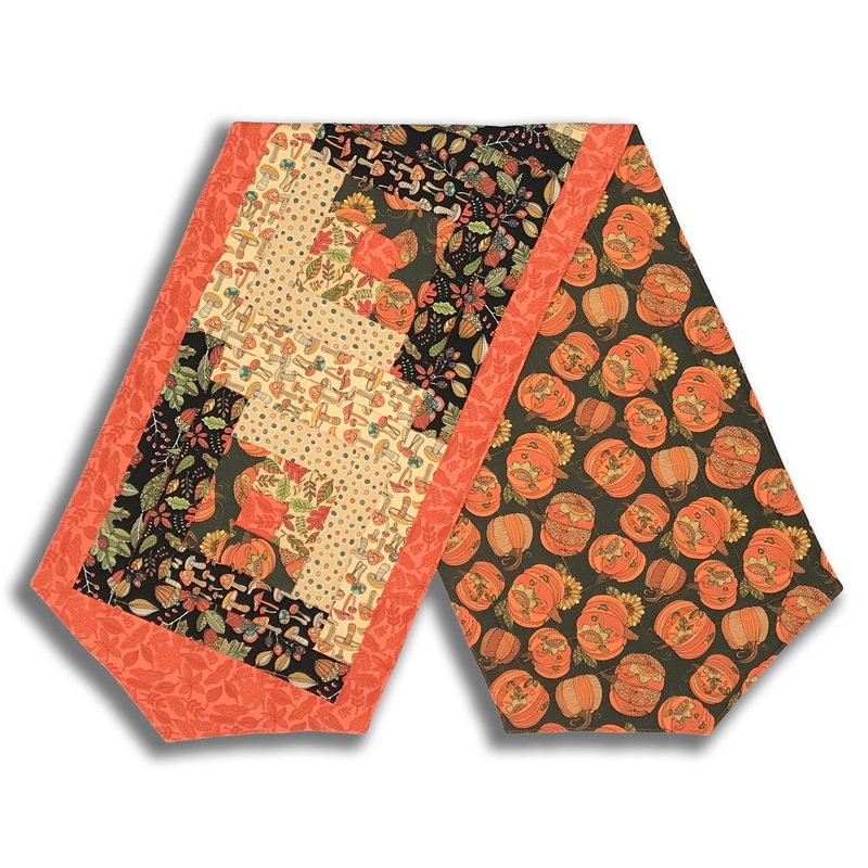 Benartex Pre-Cut Log Cabin Table Runner Kit – Pumpkin & Spice
