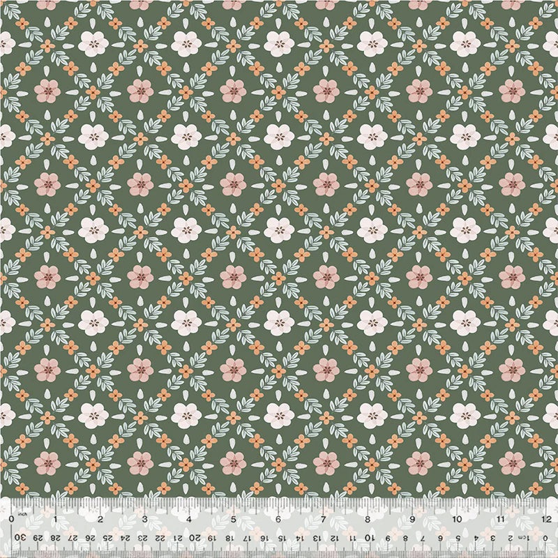 Windham Petal And Purr 54591 4 Sage Garden Lattice By The Yard