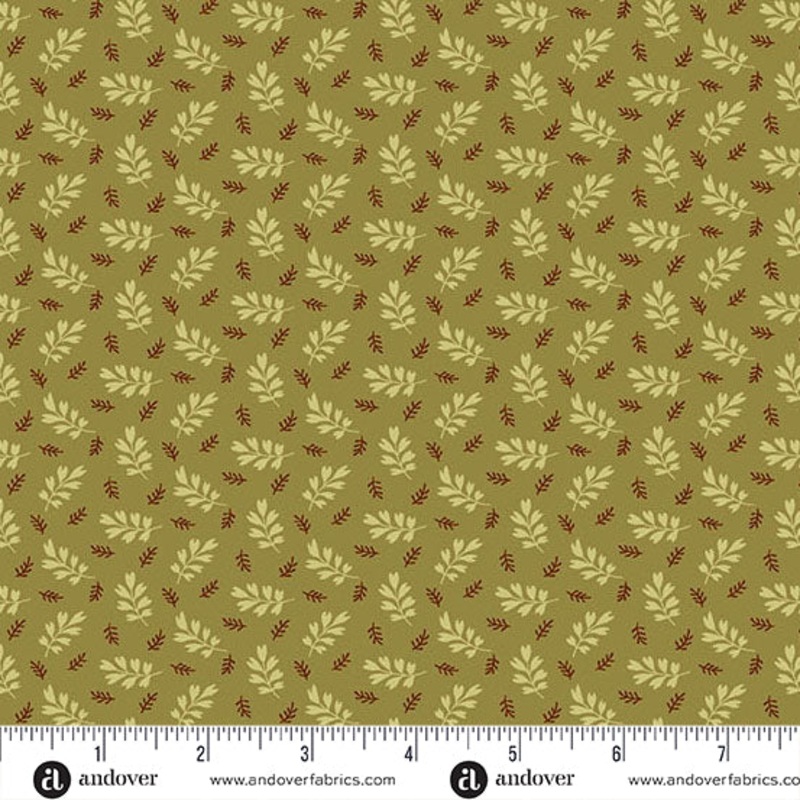 Andover Autumn Woods 1548 G Fern Heartleaf By The Yard