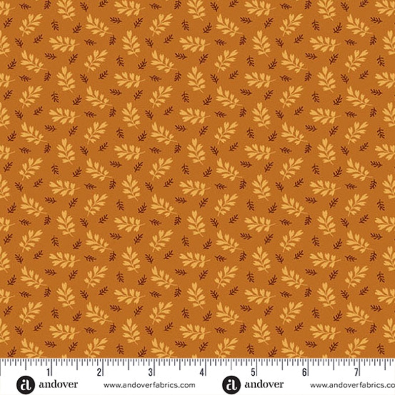 Andover Autumn Woods 1548 Y Ginger Heartleaf By The Yard