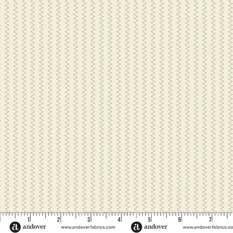 Andover Sewing Bird 1606 L Limestone Zig Zag By The Yard