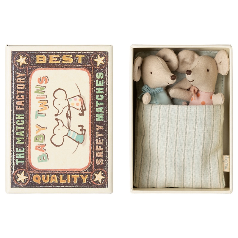 Baby Twin Mice in Matchbox