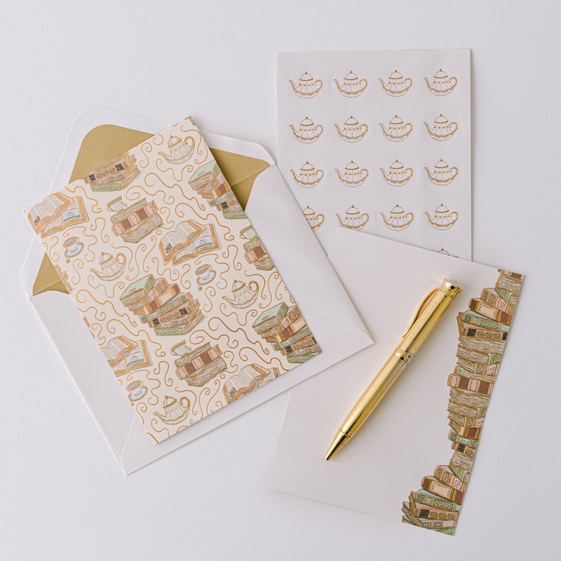 Cozy Book Stack Luxury Stationery Set