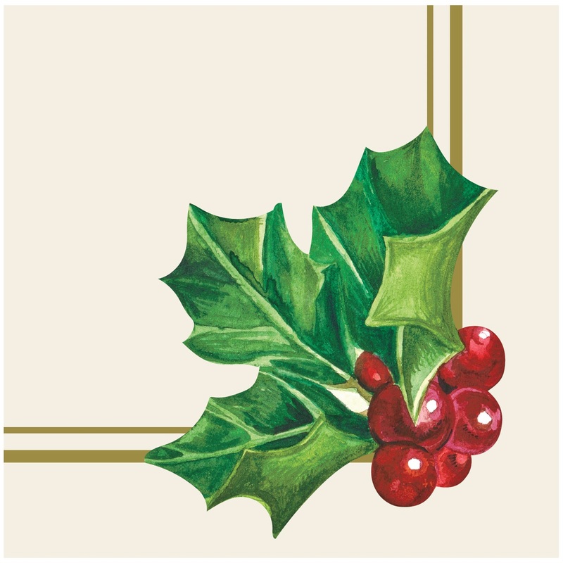 Holly Cocktail Napkins