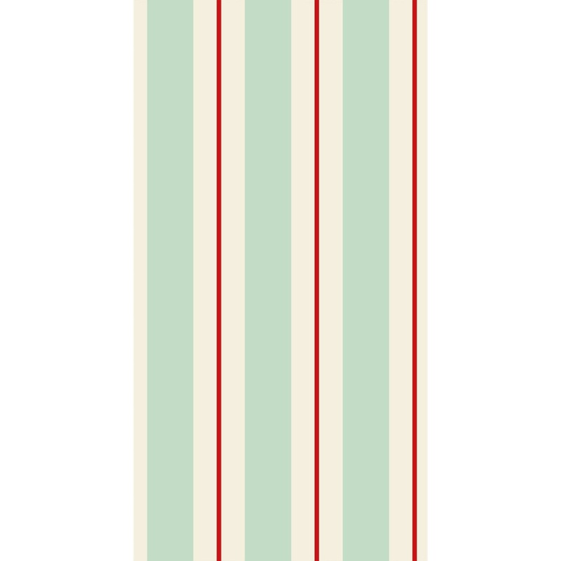 Seafoam & Red Awning Stripe Guest Napkins