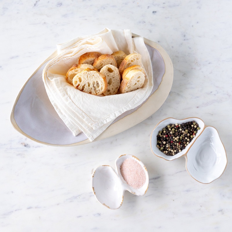 Stoneware Shell Shaped Dishes|Double Shell|Oyster Shell|Single Large Shell