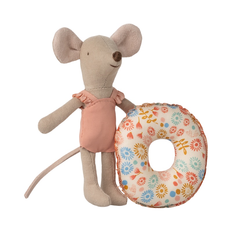 Beach Mouse with Float|Pink Swimsuit and Flower Float|Blue Swimsuit and Red Dot Float|Blue Swimsuit and Multi Dot Float