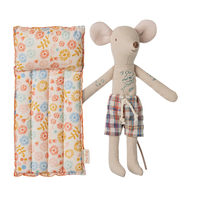 Dad Beach Mouse with Flower Air Matress