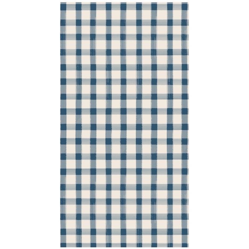 Navy Painted Check Guest Napkins
