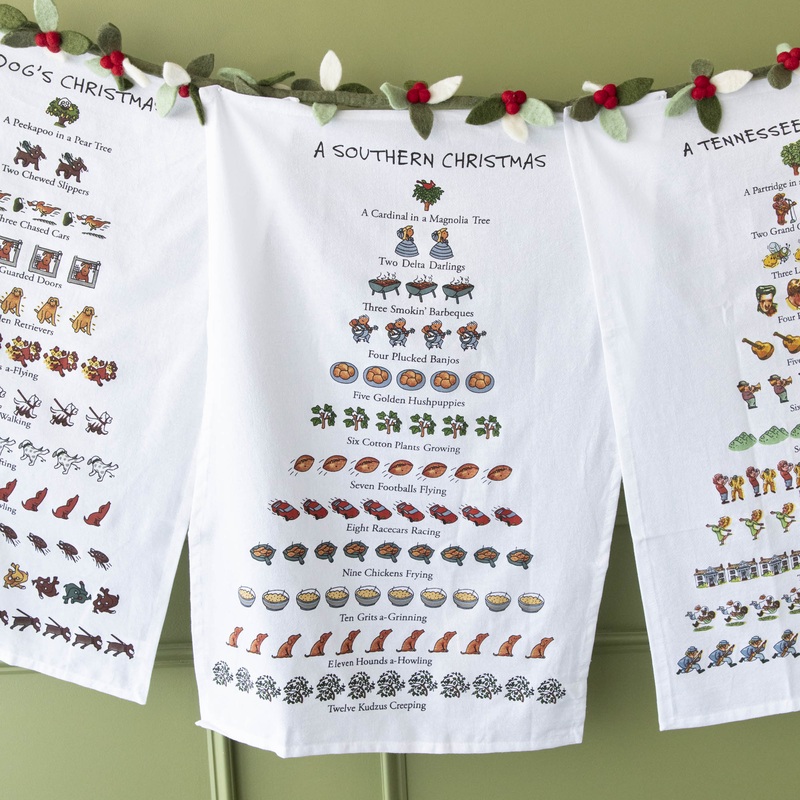 A Southern Christmas Print Kitchen Towel