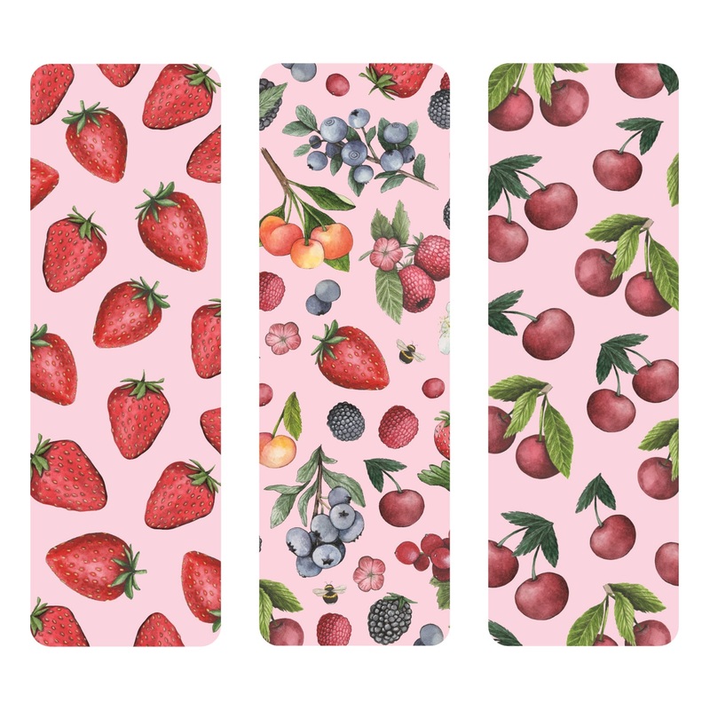 Berries & Cherries Bookmarks Set of 3