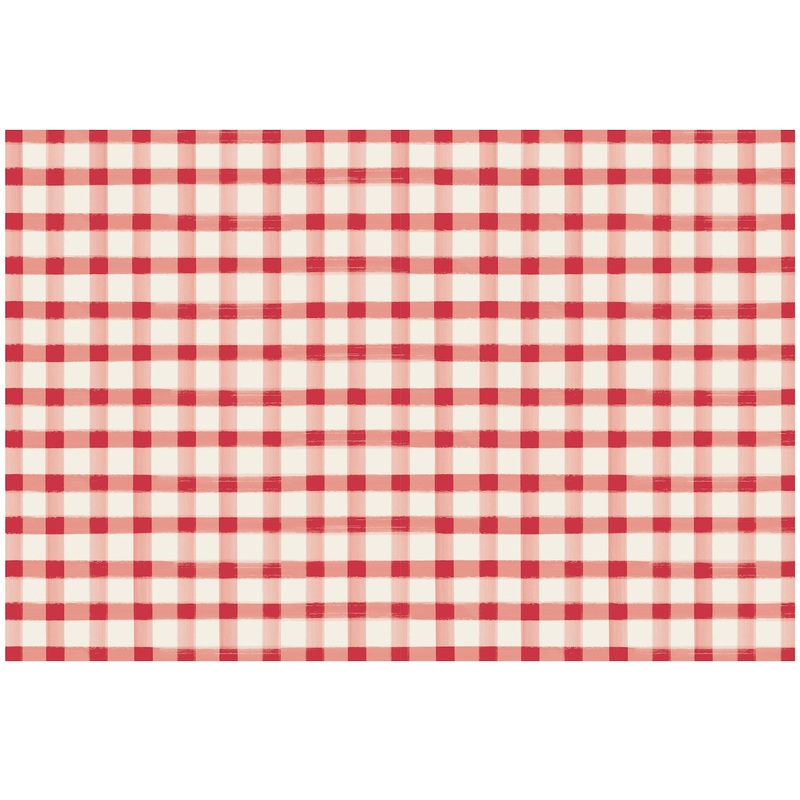 Red Painted Check Placemat