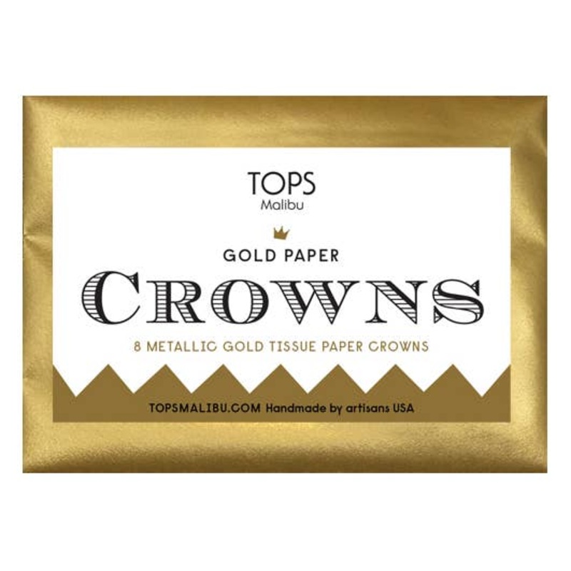 Tissue Paper Crowns, Set of 8|Gold|Multicolor
