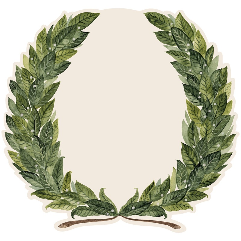 Die-cut Green Laurel Wreath Placemat