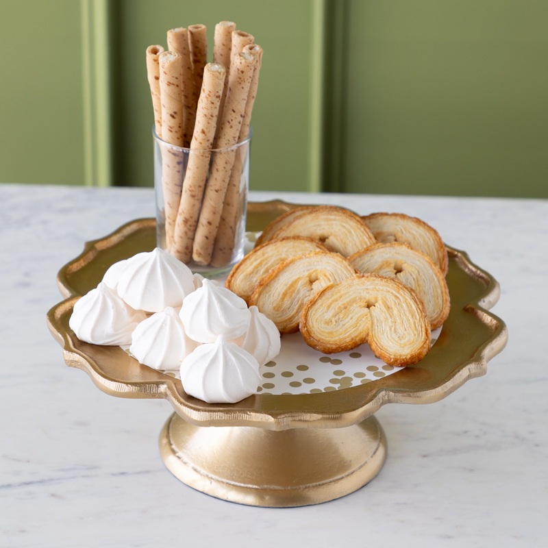 Scalloped Edge Cast Aluminum Cake Plate