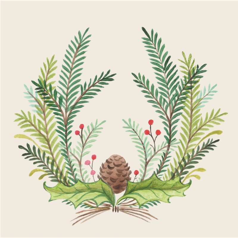 Christmas Sprigs Cocktail Napkins
