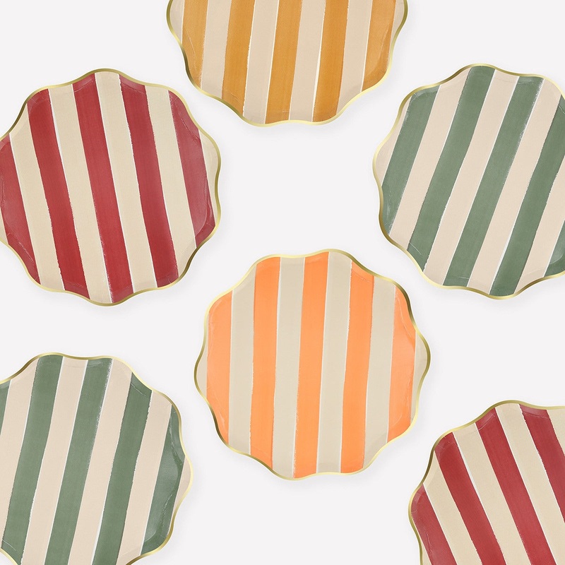 Fall Stripe Paper Plate|Lunch|Dinner