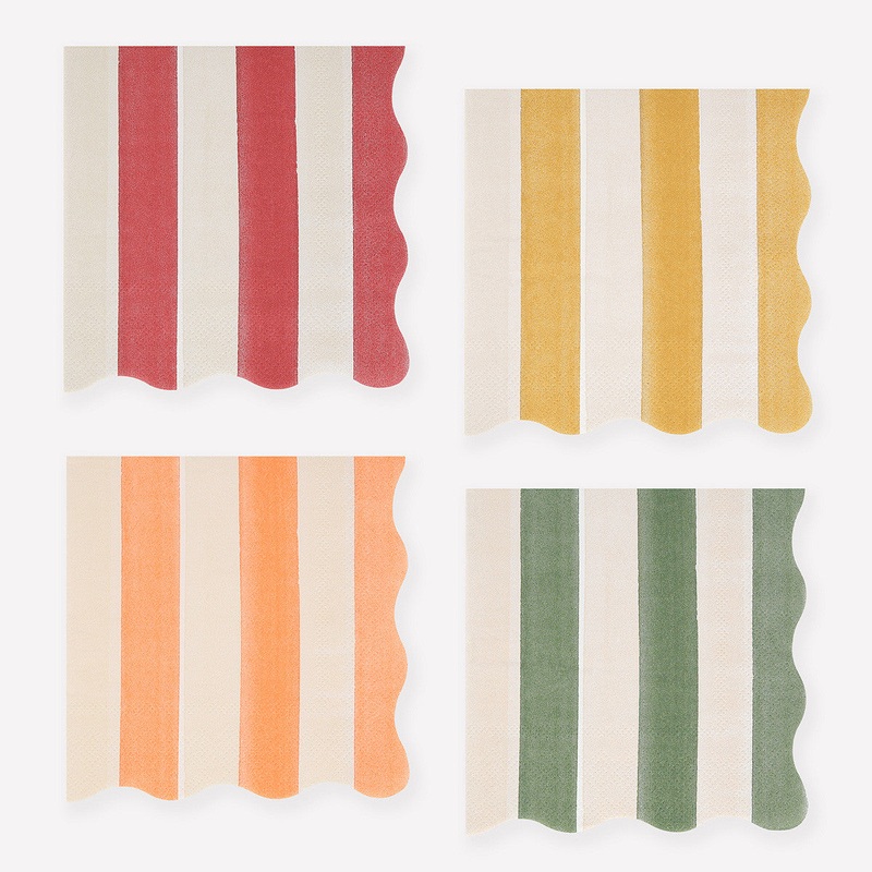 Fall Stripe Small Paper Napkins