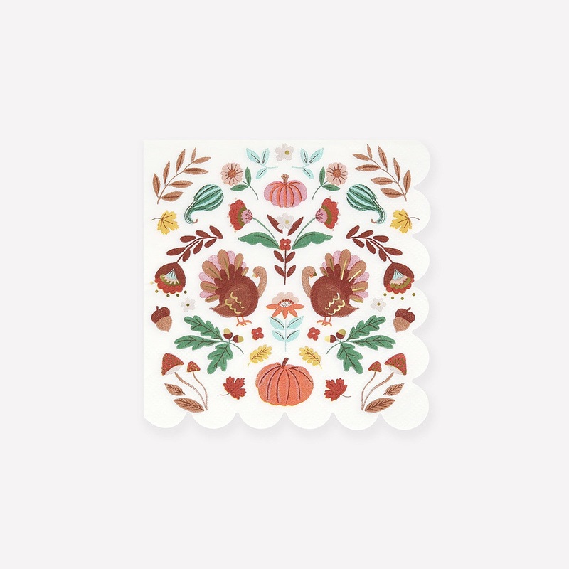 Folk Fall Small Napkin