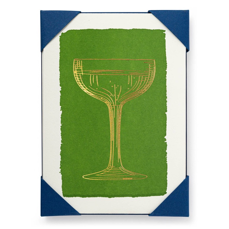Gold Champagne Set of 5 Cards