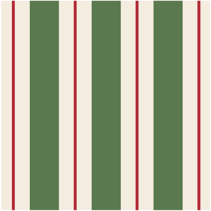 Green & Red Awning Stripe Cocktail Napkins