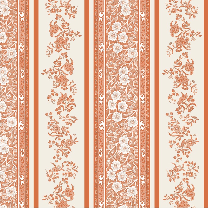 Pumpkin Burleigh Stripe Cocktail Napkins