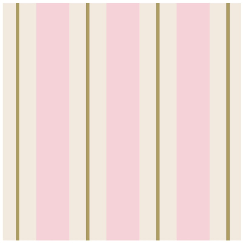 Pink & Gold Awning Stripe Cocktail Napkins