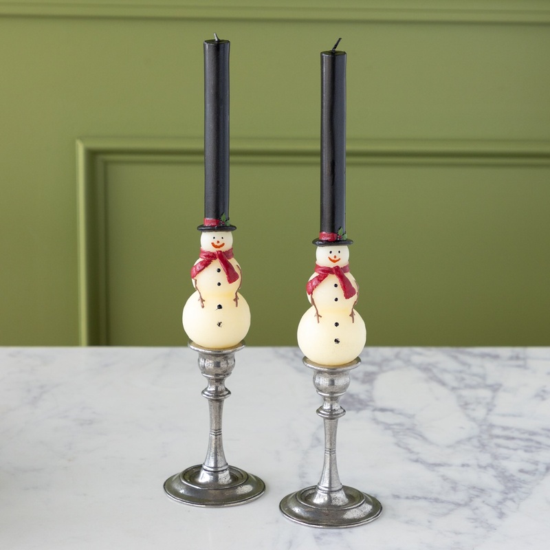Snowman Taper Candles