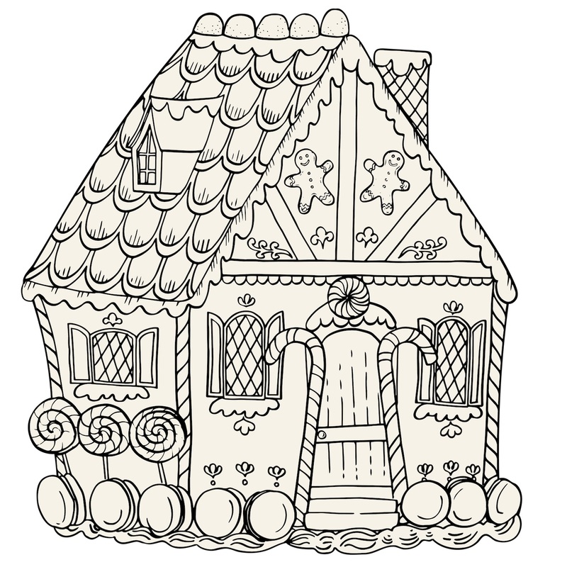 Die-cut Gingerbread House Coloring Placemat