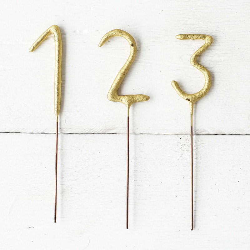 Gold Number Cake Topper Sparklers