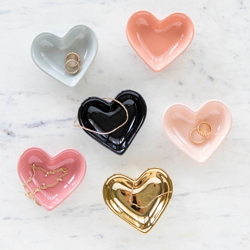 Heart Shaped Pinch Bowls|Pink|Gray|Black|Light Pink|Coral|Gold