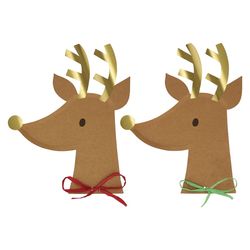 Reindeer with Raffia Bow Plates